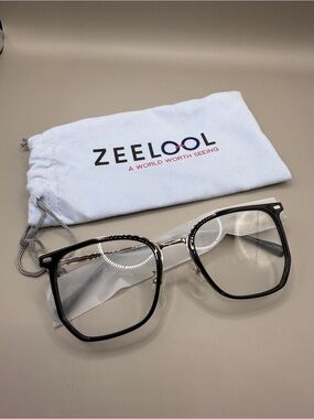 Zeelool Black and Clear Square Glasses, no prescription